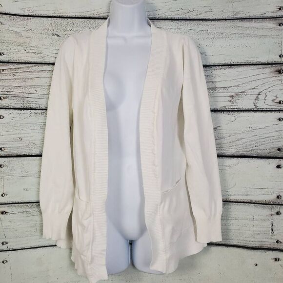 Zenana Outfitters Cream Open Front Knit Cardigan Size S - Picture 1 of 7